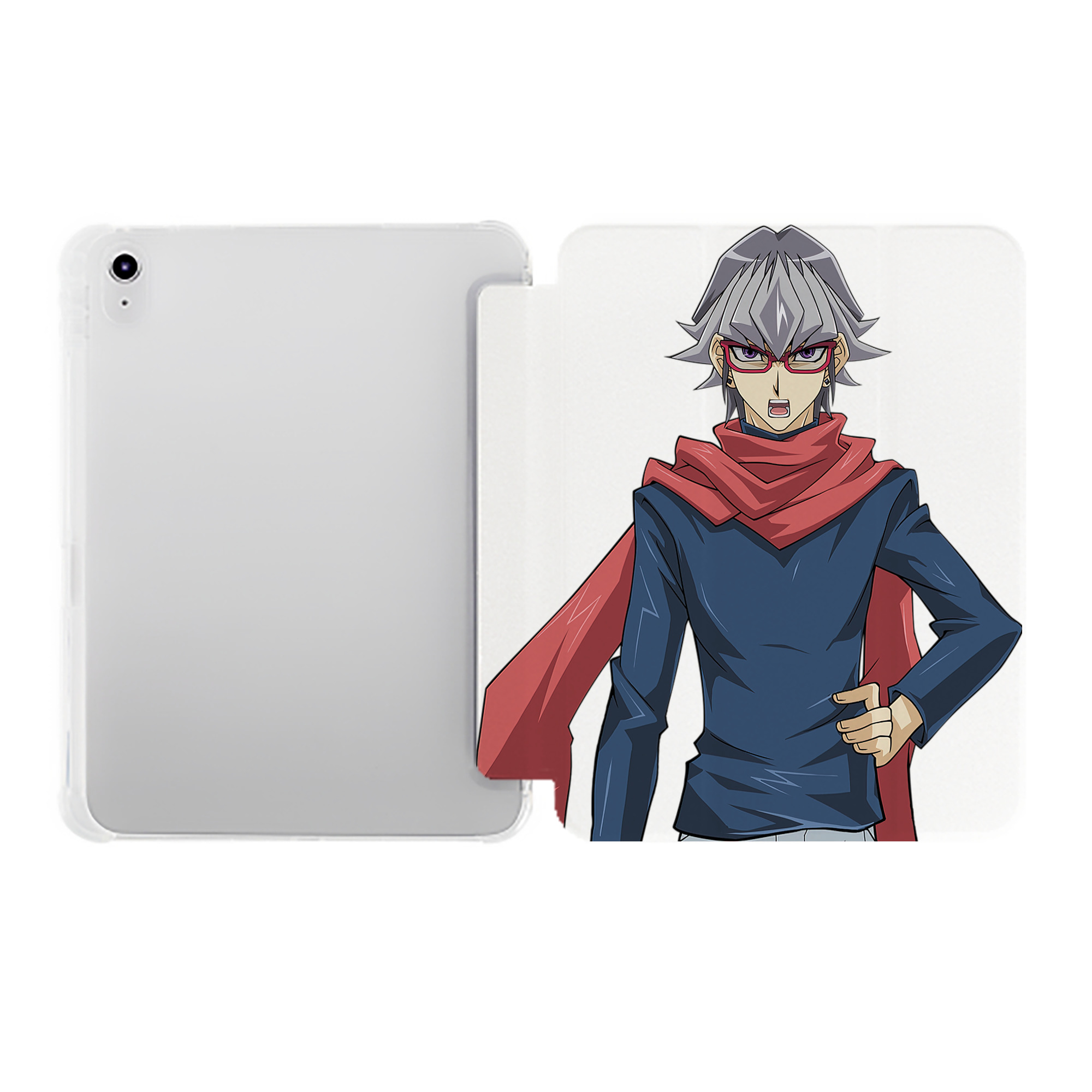 （画像用） 遊☆戯☆王 Yu-Gi-Oh! IPad ケース ペン収納付き 三つ折りスタンド PUレザー×シリコン 対応機種9.5/10.5/10.9インチ